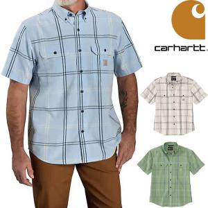 カーハート シャツ CARHARTT LOOSE FIT MID WEIGHT S/S PLAID SHIRT チェックシャツ 半袖シャツ 106140｜PAJABOO