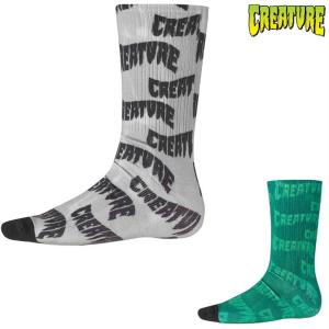 CREATURE LOGO WARP SOCK クリーチャー ソックス ハイソックス スケーターソックス 靴下｜pajaboo