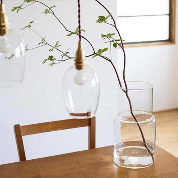 フラワーベース リューズガラス プース シンプル リサイクル 木 花 花瓶 フラワー