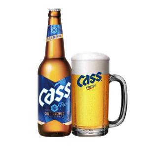 『OBビール』カス・フレッシュ(瓶ビール・330ml×1本) CASS 韓国ビール 韓国お酒 韓国酒 韓国食品