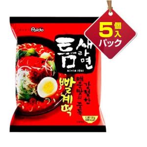 『Paldo』トゥンセラーメン(120g×5個入りパック) ■1個当り169円 パルド 韓国ラーメン インスタントラーメン 激辛 うまい｜八道韓国食品