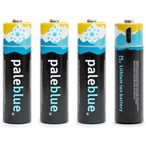 Pale Blue 公式 充電池 単3形 USBスマート充電池 限定カラーVIVIDコレクション リチウムイオン充電池 急速充電 超軽量 1000回繰り返し 1.5V電圧 4本セット
