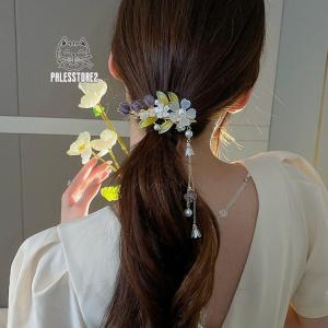 バレッタ ヘアアクセサリー ヘアアレンジ 簡単アレンジ 髪留め 髪飾り 高級感 花 ビジュー プレゼント 記念日 パーティー 美人｜palesstore2