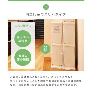 ゴミ箱 10リットル おしゃれ 分別 2段 ご...の詳細画像3
