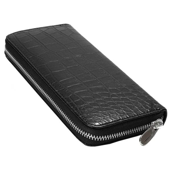 クロコ Crocodile 柄 長財布 ラウンドファスナー サイフ 革 レザー 小銭入れ 札入れ ブ...