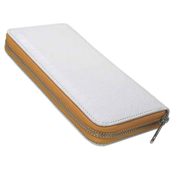 財布 メンズ クロコ柄長財布 カラージップ ラウンドファスナー サイフ さいふ 革 レザー 小銭入れ...