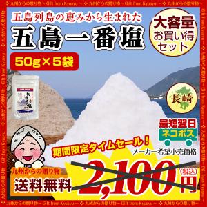 塩 長崎県 五島列島の恵 矢堅目の五島一番塩50g×5袋 塩職人手作り 海水塩100% しお 1000円 お取り寄せ ぽっきりポイント消化