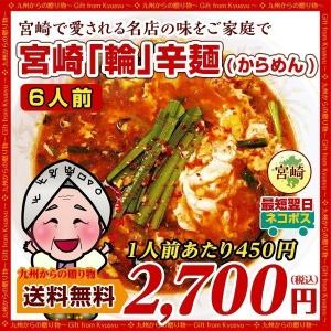 激辛 麺 店の味 宮崎新名物 辛麺屋 輪 辛麺6人前 こだわりのコク旨ピリ辛スープ 麺 お取り寄せ 送料無料 食品 激辛 麺類 2個口発送 お取り寄せ グルメ