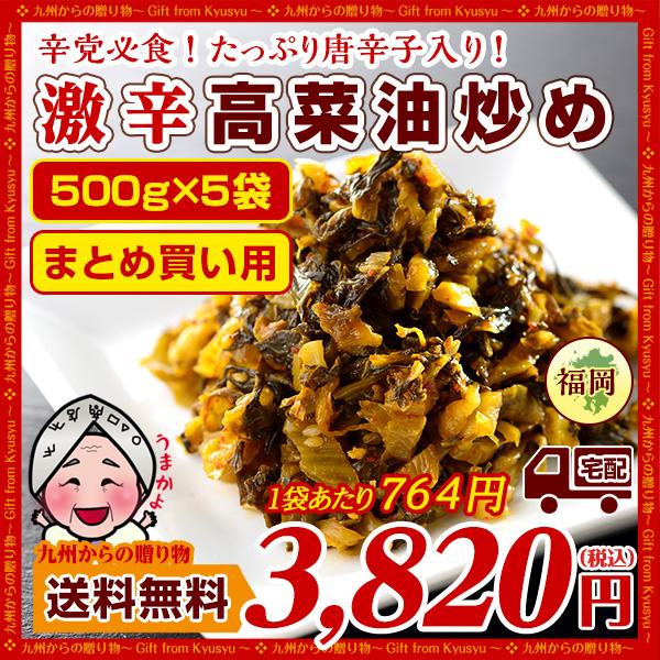 漬物 激辛 辛子高菜(500g)油炒め ×5袋 業務用たっぷり 激辛党必見 業務用 からしたかな 唐...