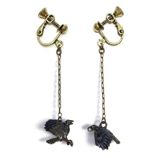 揺れるイヤリング　鳥　烏　レディース　PalnartPoc　パルナートポック　公式　ブラフシューペリ...