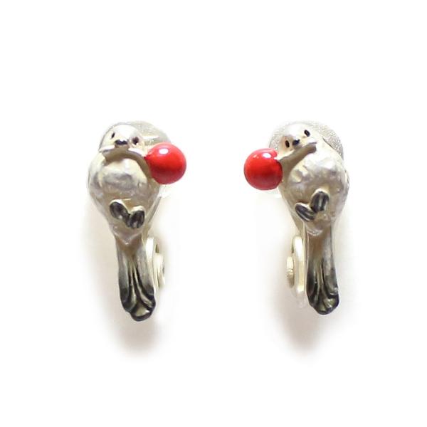 イヤリング　痛くない　シマエナガ　ピアス風　レディース　Pa lnartPoc　パルナ ートポック　...