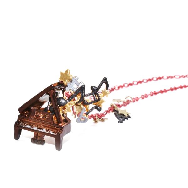 ピアノ　楽器　グランドピアノ　音符　ネックレス　レディース　ロング　PalnartPoc　ブランド　...