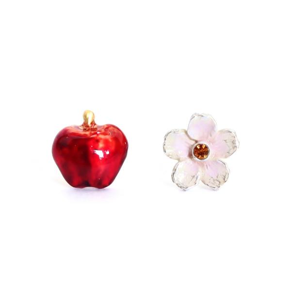 花　リンゴ　赤　ピアス　レディース　PalnartPoc　ブランド　パルナートポック直営　プレゼント...