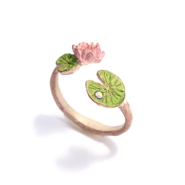 蓮　お花　葉　リング　フリー　レディース　PalnartPoc　ブランド　パルナートポック直営　プレ...