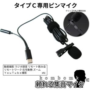 ピンマイク イヤホン USB TypeC 1.5m スマホ パソコン PC マイク クリップ タイプC ゲーム 実況 配信 動画 撮影 Vlog リモート ワーク 会議 在宅 ラジオ COMBOMK｜パルワン