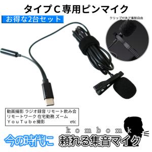 ピンマイク イヤホン USB TypeC 1.5m スマホ パソコン PC マイク