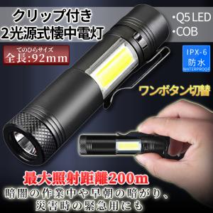ハンディ LED ライト 懐中電灯 350lm 2WAY 光源 2種類 点灯 点滅 小型