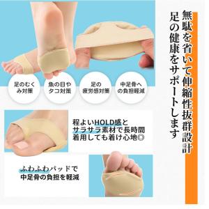 足裏 サポーター 保護 パッド 左右 セット ...の詳細画像2