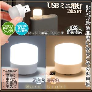 USB ミニ ルームライト 2色SET 電球色...の詳細画像2