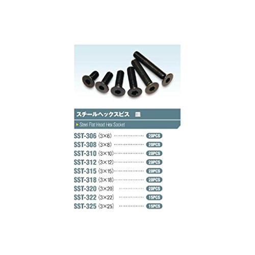 SQUARE　スクウェア 3x10スチールヘックス皿ビス(20本入) SST-310