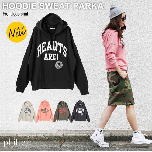 SALE セール/ フード付カレッジプリント裏毛スウェットパーカー