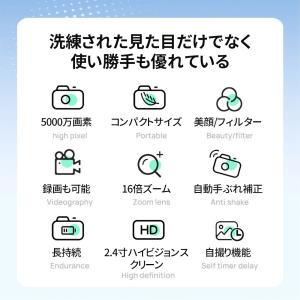 【正規品】 デジカメ デジタルカメラ 5000...の詳細画像1