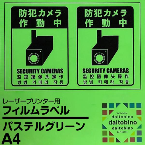フィルム ラベル ダイトービーノ  レーザープリンター用 パステルグリーン A4 50枚 BINOL...
