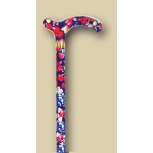 英国製総花柄伸縮杖/ダークブルーレッド