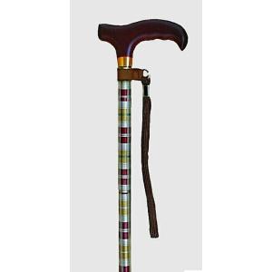 折りたたみ杖 コンパクトステッキ チェック柄 赤