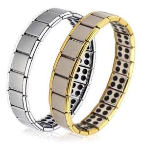 10石 ゲルマニウムブレスレット シルバー 健康アクセサリー ステンレス