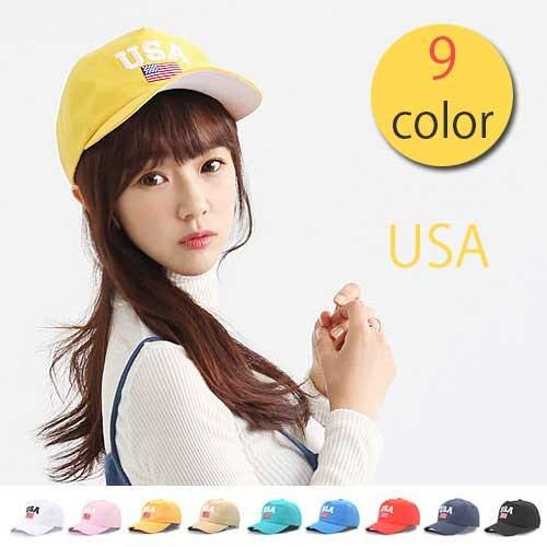 USAロゴ ベースボールキャップ レディース 帽子 メンズ レディース ボールキャップ スナップバッ...
