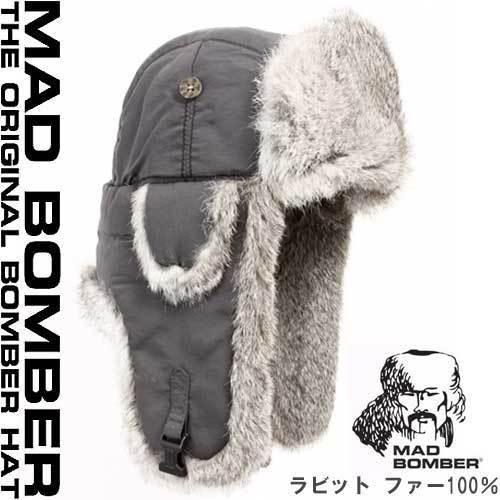 304GRY MAD BOMBER hat ロシアファー帽子 マッドボンバーキャップ ハット スキー...