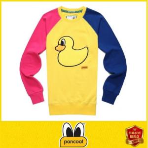 Pancoat パンコート POPDUCK COLORATION CREWNECK SUNFLOWER YELLOW キャラクター トレーナー 長袖 クルーネック Tシャツ パンコート｜pancoat