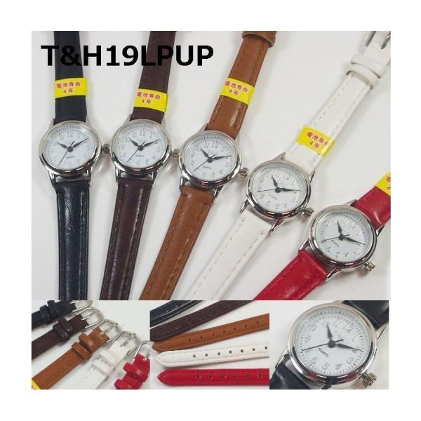 T＆H レディース腕時計 PUプレーン ベルト 日本製高性能省電力ムーブメント 生活防水