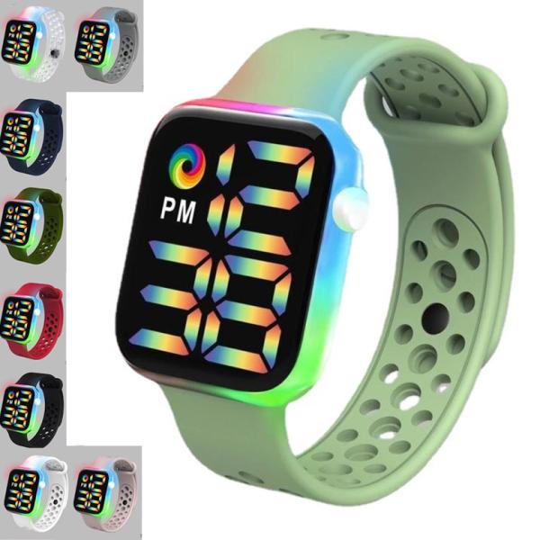 LED 時計 腕時計 シリコンウォッチ ウォッチ スポーツウォッチ シリコンバンド リストバンドウォ...