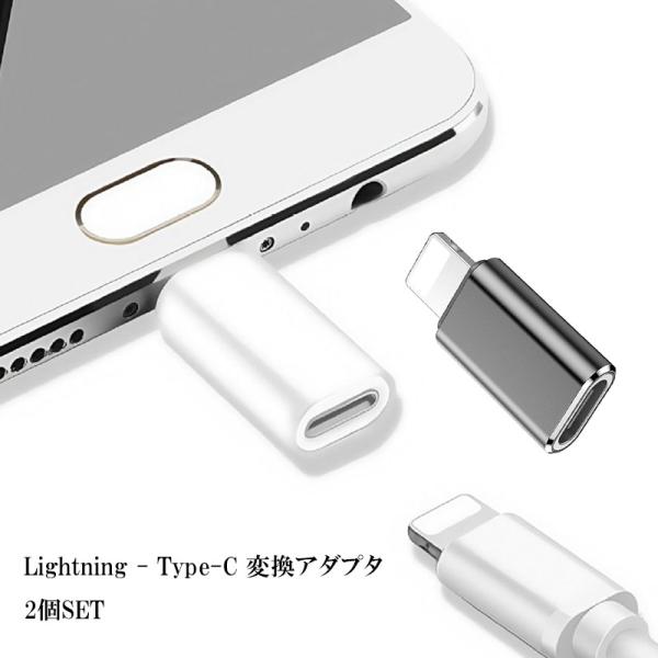 変換アダプタ Lightning Type-C 2個セット ライトニング タイプc 変換  メス オ...