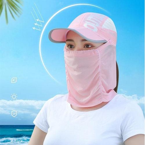 サンキャップ UV カット フェイスカバー付き 3WAY ランニング用 スポーツ用 帽子 ゴルフ レ...