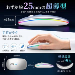 ワイヤレスマウス Bluetooth 2.4G...の詳細画像1
