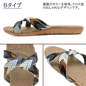 サンダル スリッパ レディース メンズ リネン...の詳細画像5