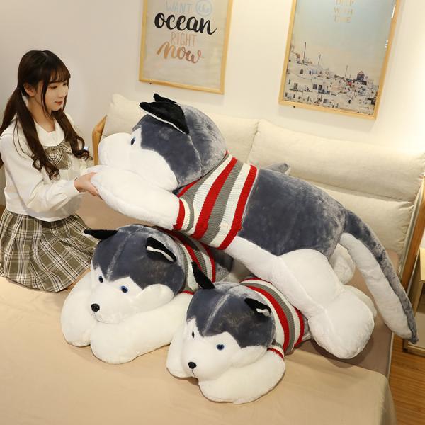ぬいぐるみ ハスキー 抱き枕 ハスキー犬 特大  おもちゃ いぬ 動物犬 子供部屋 お誕生日 クリス...