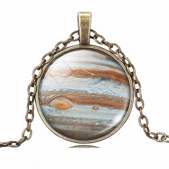 宇宙 ペンダント 惑星 ネックレス ジュピター 天体 木星 太陽系 丸い 半球  木星 木星