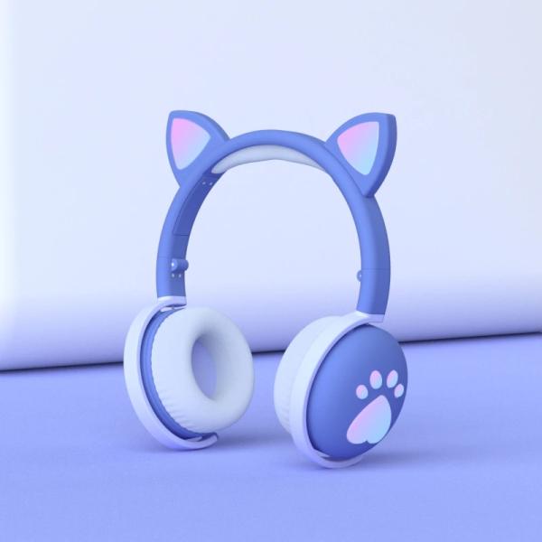 Aikswe ヘッドフォン bluetooth グローイング かわいい led 猫耳 女の子 ギフト...