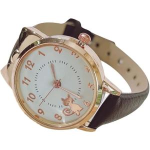 レディース 子供 アナログ 腕時計 猫 デザイン 女の子 キッズ ブラックセット