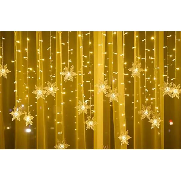クリスマス イルミネーション ライト 雪の結晶 3.2M クリスマス飾り led  暖かい白