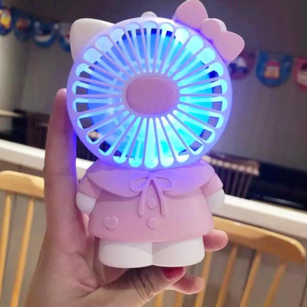 ミニ扇風機  ハンディファン ファン 2段階風量 USB充電式 かわいい おしゃれ ピンク猫