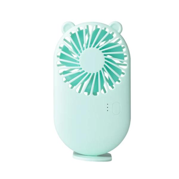 ハンディファン ミニ扇風機 卓上 USB充電式 薄型 軽量 かわいい  グリーンくま