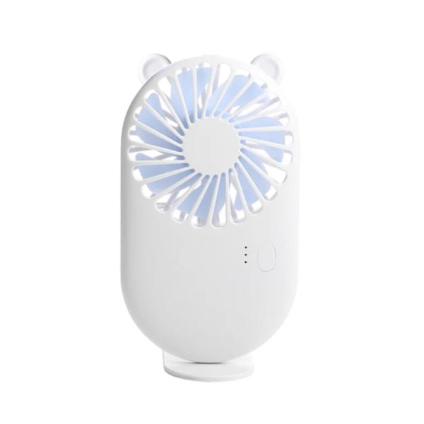ハンディファン ミニ扇風機 卓上 3段階風量 USB充電式 オフホワイトくま