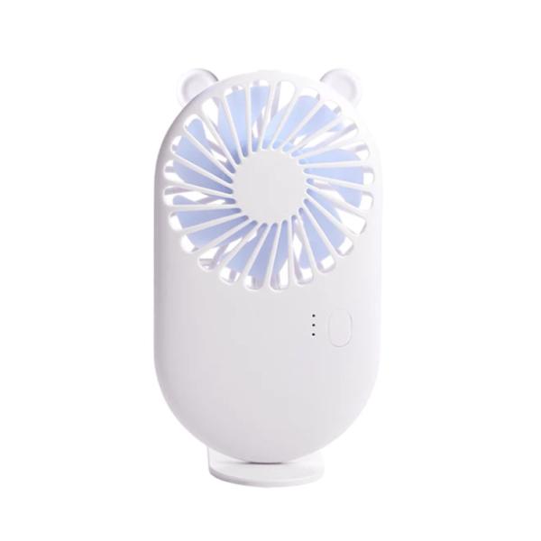 ハンディファン ミニ扇風機 卓上 3段階風量 USB充電式 薄型 軽量 ホワイトくま