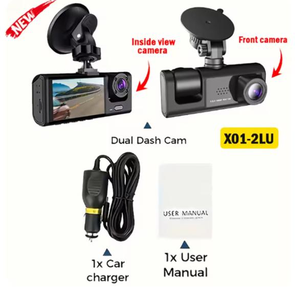 ドライブレコーダー お得 DVR 1296 3カメラ 特売 激安 駐車監視 録画 防犯 事故防止