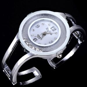 腕時計 レディース 女性用 ファッション フルスチール ブレスレットウォッチ 女性 ラインストーン  白｜パンダ雑貨店